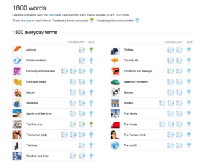 Vocabulaire. 1800 mots organisés par sujet.