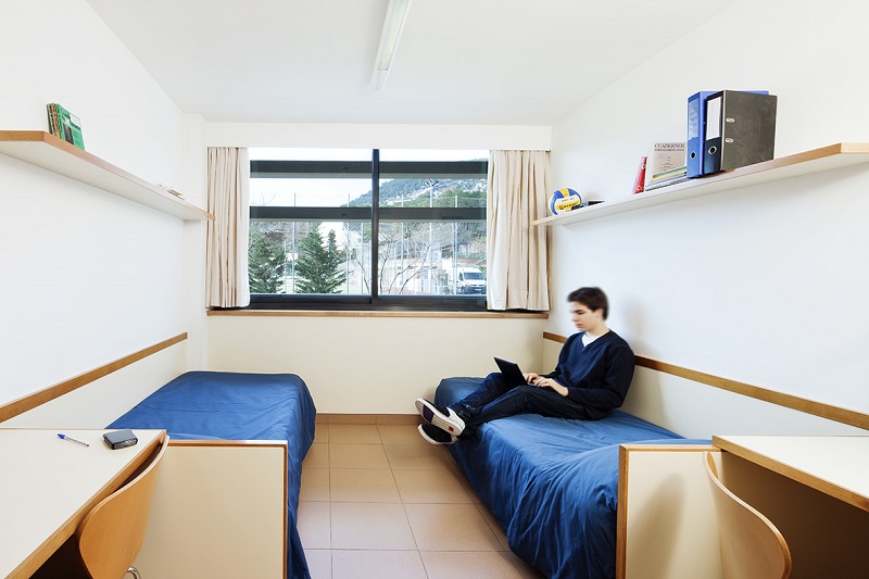 Student sitting in a room